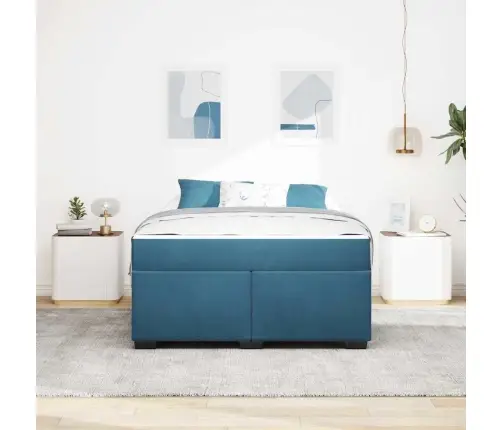 Gultas Rāmis Cits Tumši Zila 160 X 200 Cm Samts Vidaxl