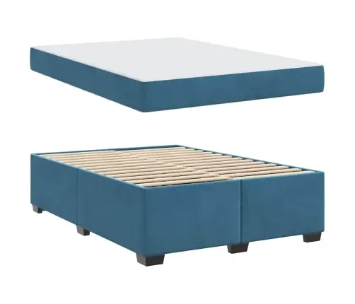 Gultas Rāmis Cits Tumši Zila 160 X 200 Cm Samts Vidaxl