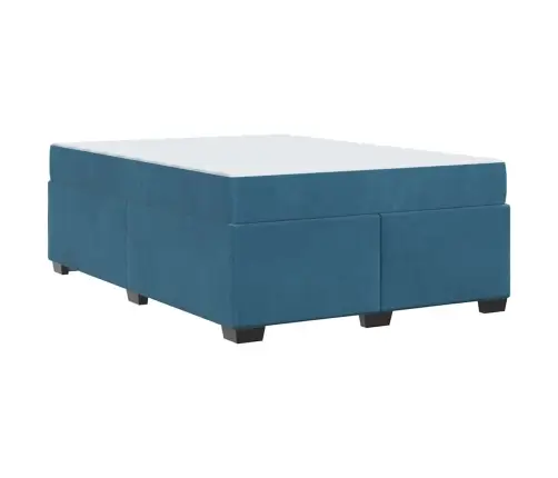 Gultas Rāmis Cits Tumši Zila 160 X 200 Cm Samts Vidaxl