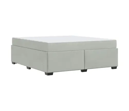 Lovos Rėmas Su Čiužiniu Šviesiai Pilka 180 X 200 Cm Aksomas