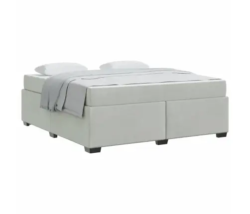 Lovos Rėmas Su Čiužiniu Šviesiai Pilka 180 X 200 Cm Aksomas