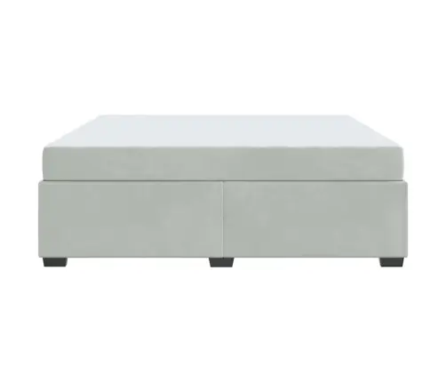 Lovos Rėmas Su Čiužiniu Šviesiai Pilka 180 X 200 Cm Aksomas