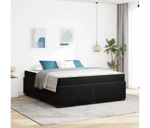 Gultas Rāmis Cits Melna 180 X 200 Cm Samts Vidaxl