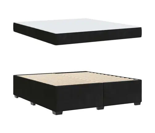 Gultas Rāmis Cits Melna 180 X 200 Cm Samts Vidaxl