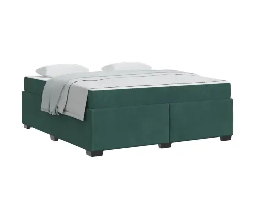 Gultas Rāmis Ar Matraci Cits Tumši Zaļa 180 X 200 Cm Samts Vidaxl