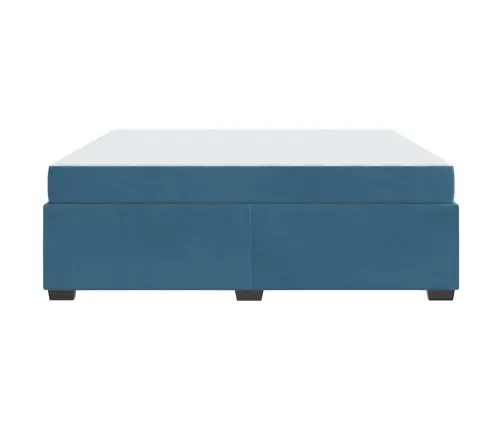 Gultas Rāmis Ar Matraci Cits Tumši Zila 180 X 200 Cm Samts Vidaxl