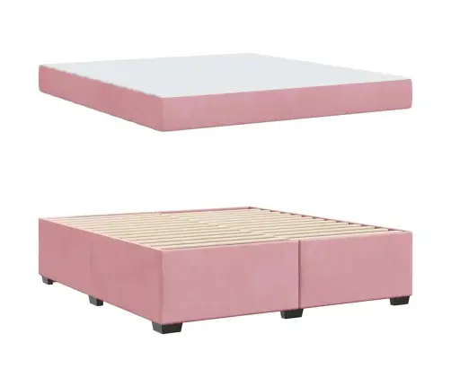 Gultas Rāmis Cits Rozā 180 X 200 Cm Samts Vidaxl