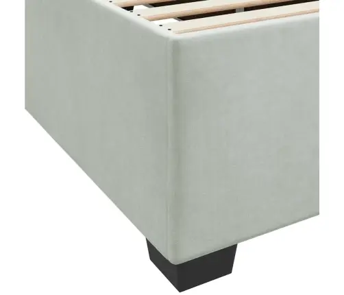 Gultas Rāmis Ar Matraci Gaiši Pelēka 200 X 200 Cm Samts Vidaxl