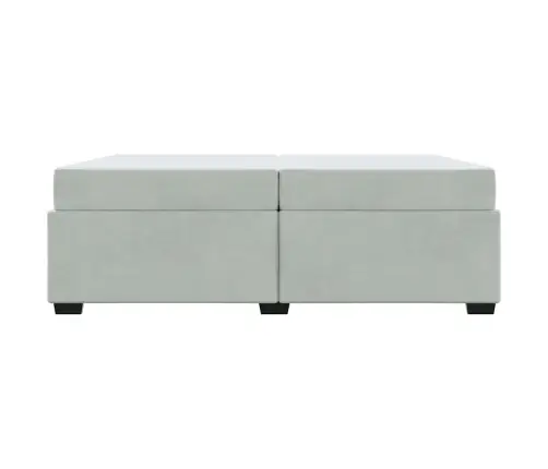 Gultas Rāmis Ar Matraci Gaiši Pelēka 200 X 200 Cm Samts Vidaxl