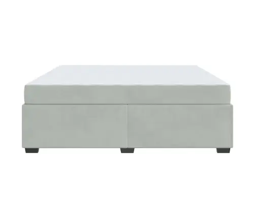 Gultas Rāmis Ar Matraci Gaiši Pelēka 200 X 200 Cm Samts Vidaxl