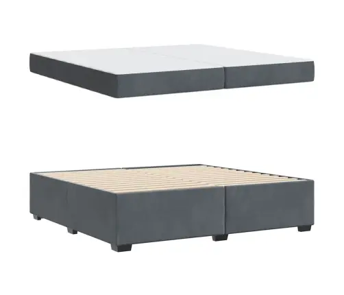 Gultas Rāmis Cits Tumši Pelēka 200 X 200 Cm Samts Vidaxl