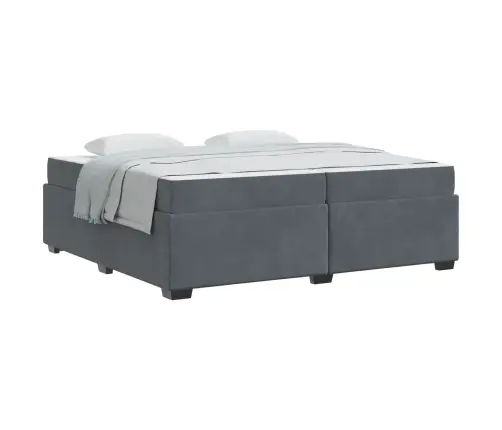 Gultas Rāmis Cits Tumši Pelēka 200 X 200 Cm Samts Vidaxl