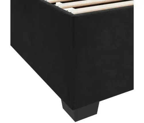 Gultas Rāmis Ar Matraci Melna 200 X 200 Cm Samts Vidaxl