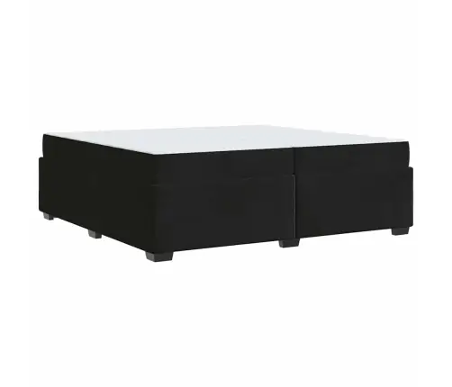 Gultas Rāmis Ar Matraci Melna 200 X 200 Cm Samts Vidaxl