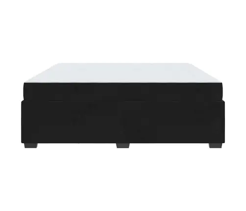 Gultas Rāmis Ar Matraci Melna 200 X 200 Cm Samts Vidaxl