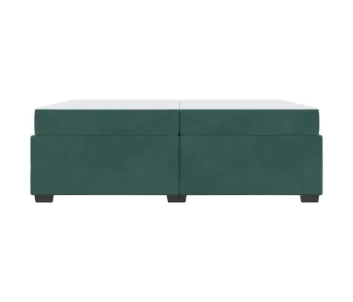 Gultas Rāmis Ar Matraci Tumši Zaļa 200 X 200 Cm Samts Vidaxl