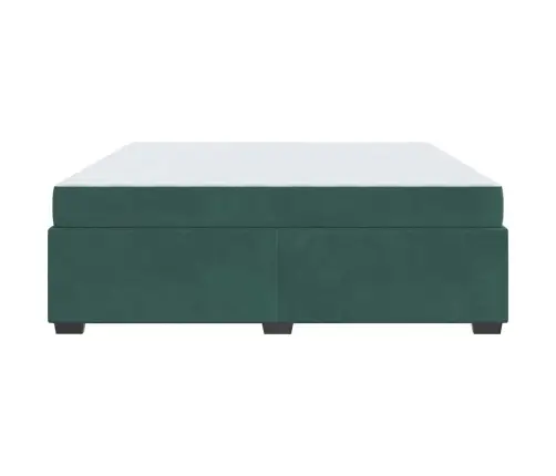 Gultas Rāmis Ar Matraci Tumši Zaļa 200 X 200 Cm Samts Vidaxl