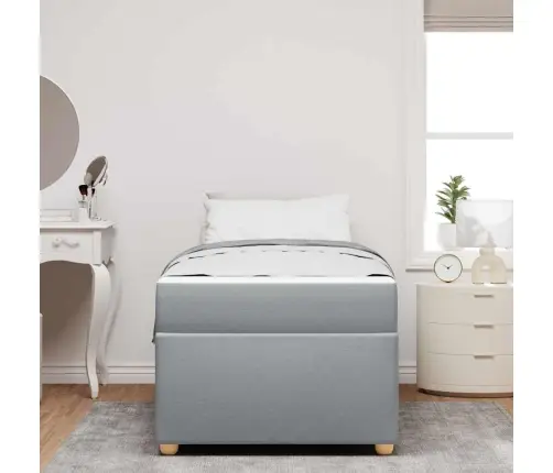 Lovos Rėmas Su Čiužiniu Šviesiai Pilka 80 X 200 Cm Audinys