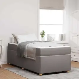 Gultas Rāmis Ar Matraci Pelēkbrūna 80 X 200 Cm Audums Vidaxl