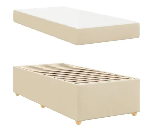 Lovos Rėmas Su Čiužiniu Kreminė 80 X 200 Cm Audinys