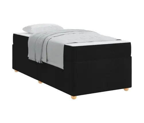 Lovos Rėmas Su Čiužiniu Juoda 90 X 190 Cm Audinys