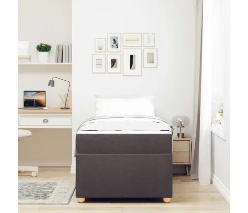 Gultas Rāmis Cits Tumši Brūna 90 X 190 Cm Pocket Atsperes Vidaxl