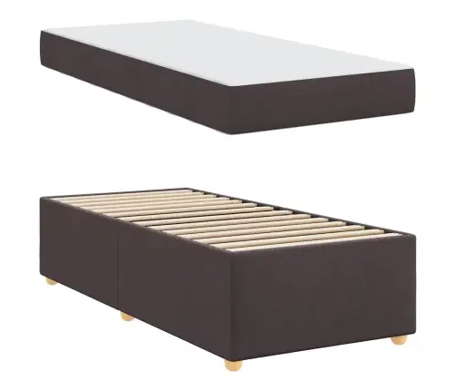 Gultas Rāmis Cits Tumši Brūna 90 X 190 Cm Pocket Atsperes Vidaxl