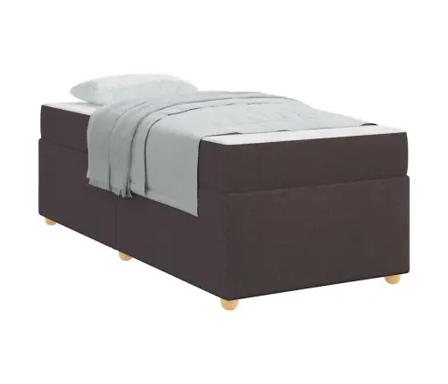 Gultas Rāmis Cits Tumši Brūna 90 X 190 Cm Pocket Atsperes Vidaxl