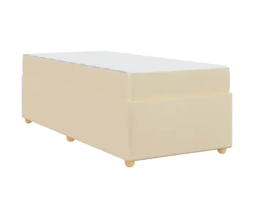 Gultas Rāmis Ar Matraci Krēmkrāsa 90 X 200 Cm Audums Vidaxl