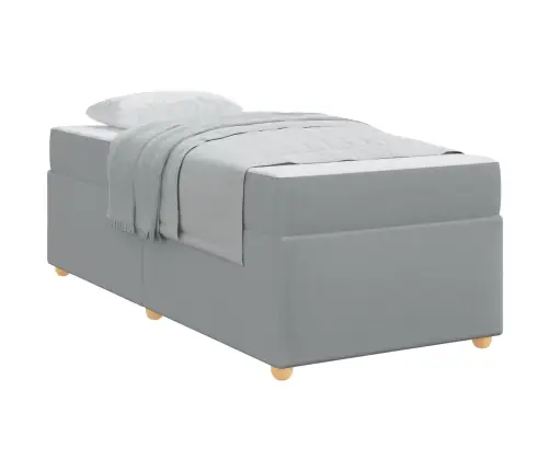 Gultas Rāmis Ar Matraci Cits Gaiši Pelēka 100 X 200 Cm Audums Vidaxl