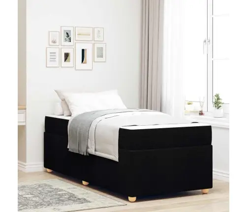 Lovos Rėmas Su Čiužiniu Juoda 100 X 200 Cm Audinys