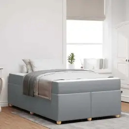 Lovos Rėmas Su Čiužiniu Šviesiai Pilka 120 X 190 Cm Audinys