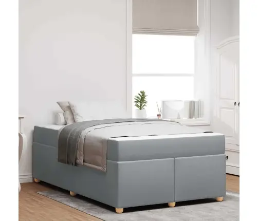 Gultas Rāmis Ar Matraci Cits Gaiši Pelēka 120 X 190 Cm Audums Vidaxl