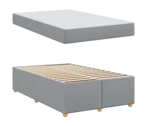 Gultas Rāmis Ar Matraci Cits Gaiši Pelēka 120 X 190 Cm Audums Vidaxl