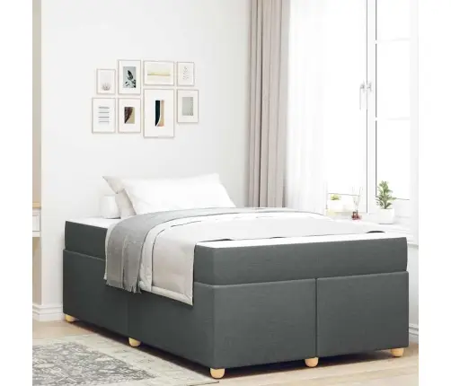 Gultas Rāmis Ar Matraci Cits Tumši Pelēka 120 X 190 Cm Audums Vidaxl