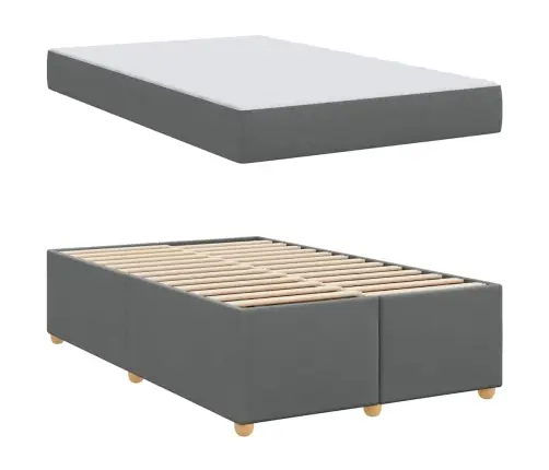 Gultas Rāmis Ar Matraci Cits Tumši Pelēka 120 X 190 Cm Audums Vidaxl