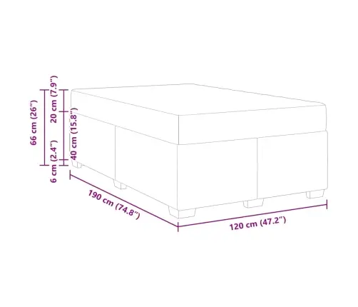 Gultas Rāmis Ar Matraci Cits Melna 120 X 190 Cm Audums Vidaxl