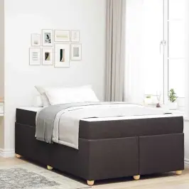 Gultas Rāmis Ar Matraci Tumši Brūna 120 X 190 Cm Audums Vidaxl Gultas Rāmis Ar Matraci Tumši Brūna 120 X 190 Cm Audums Vidaxl