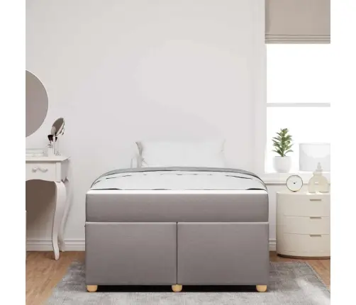 Gultas Rāmis Ar Matraci Pelēkbrūna 120 X 190 Cm Audums Vidaxl