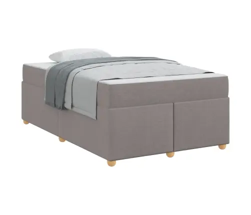 Gultas Rāmis Ar Matraci Pelēkbrūna 120 X 190 Cm Audums Vidaxl