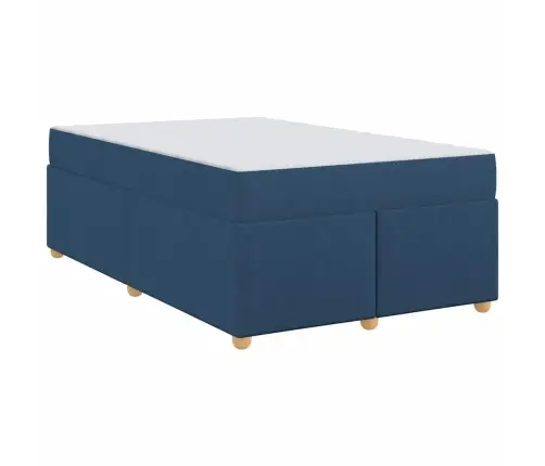 Gultas Rāmis Ar Matraci Cits Zila 120 X 190 Cm Audums Vidaxl