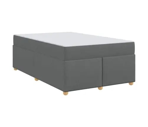 Gultas Rāmis Ar Matraci Cits Tumši Pelēka 120 X 200 Cm Audums Vidaxl