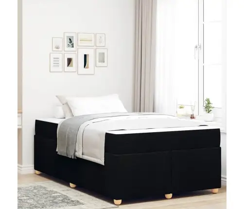 Gultas Rāmis Ar Matraci Cits Melna 120 X 200 Cm Audums Vidaxl