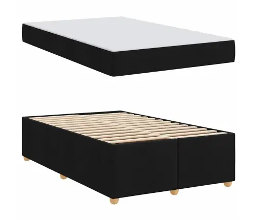 Gultas Rāmis Ar Matraci Cits Melna 120 X 200 Cm Audums Vidaxl
