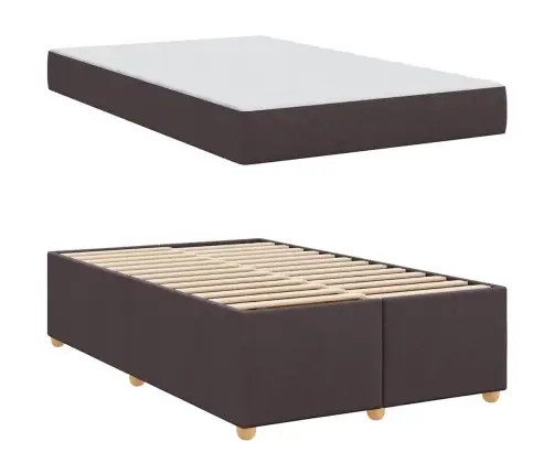 Gultas Rāmis Ar Matraci Cits Tumši Brūna 120 X 200 Cm Audums Vidaxl
