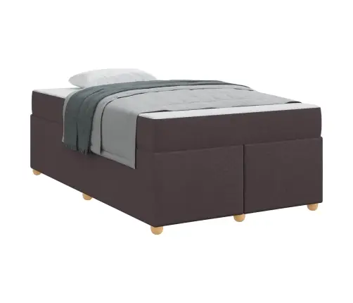 Gultas Rāmis Ar Matraci Cits Tumši Brūna 120 X 200 Cm Audums Vidaxl