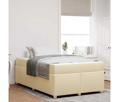 Gultas Rāmis Ar Matraci Cits Krēmkrāsa 120 X 200 Cm Audums Vidaxl