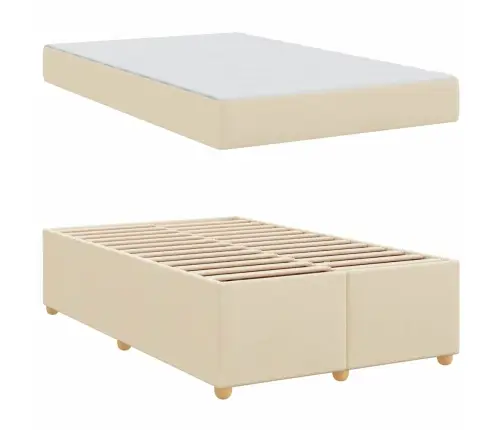 Gultas Rāmis Ar Matraci Cits Krēmkrāsa 120 X 200 Cm Audums Vidaxl