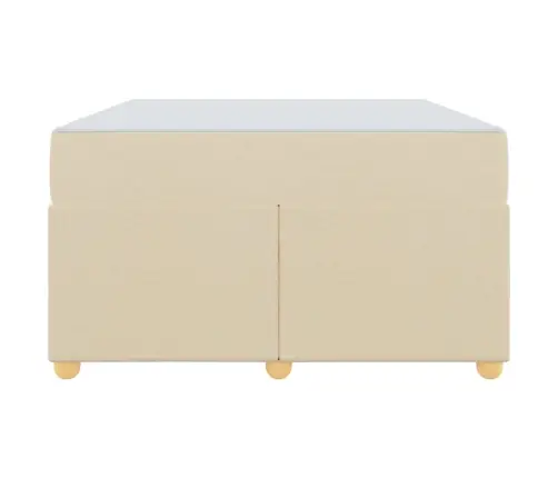 Gultas Rāmis Ar Matraci Cits Krēmkrāsa 120 X 200 Cm Audums Vidaxl