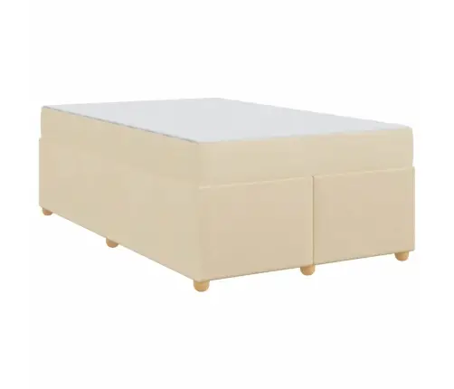 Gultas Rāmis Ar Matraci Cits Krēmkrāsa 120 X 200 Cm Audums Vidaxl